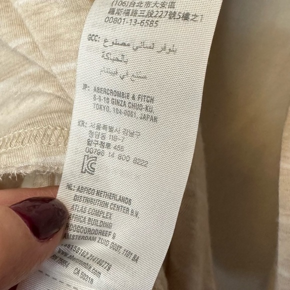 Abercrombie & Fitch A&F Long Sleeve V-Neck Striped Tunic Fringe Accent M - Picture 7 of 10